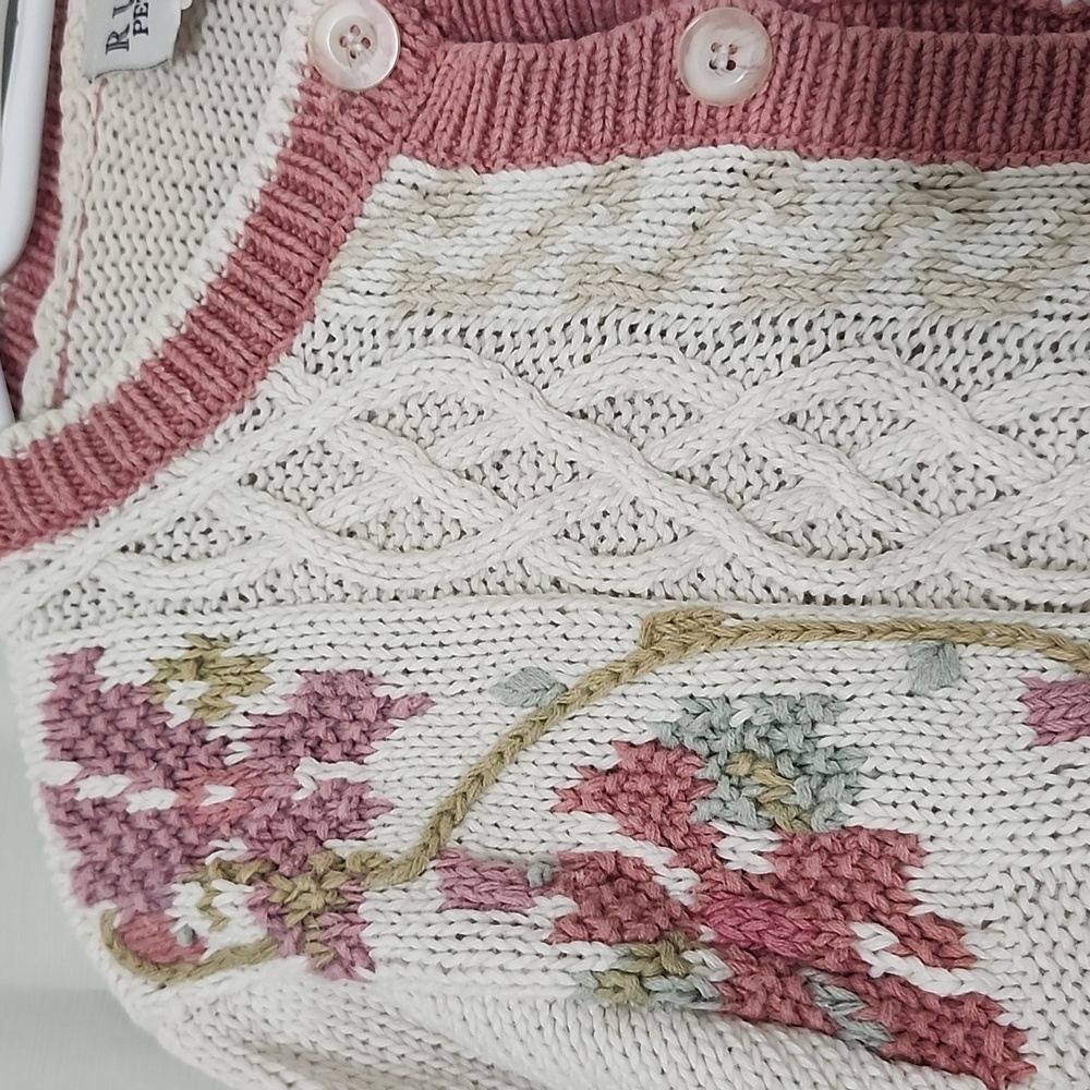 Russ Petites Elegant Floral Cardigan Sweater - Picture 4 of 10